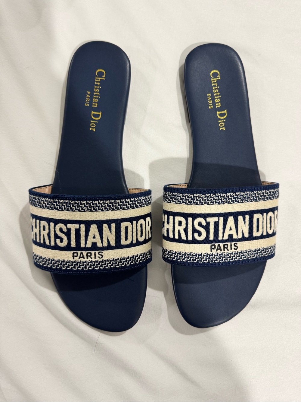 Christian Dior blue and cream sandals new